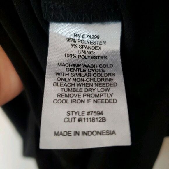 En Focus Dress Womens Size 6 Black Purple Ruffle Accent Stretch Cocktail - Picture 13 of 13